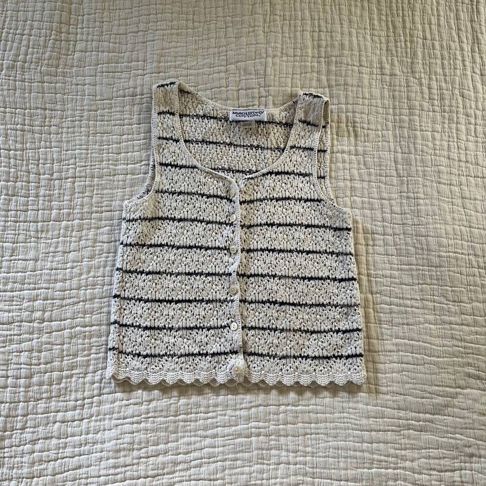 Vintage Cotton Made‎ in USA Woven Top - Picture 1 of 7